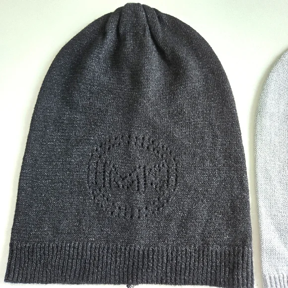 Michael Kors, Beanie Hats, Black and Silver, New With Tags - Picture 5 of 11